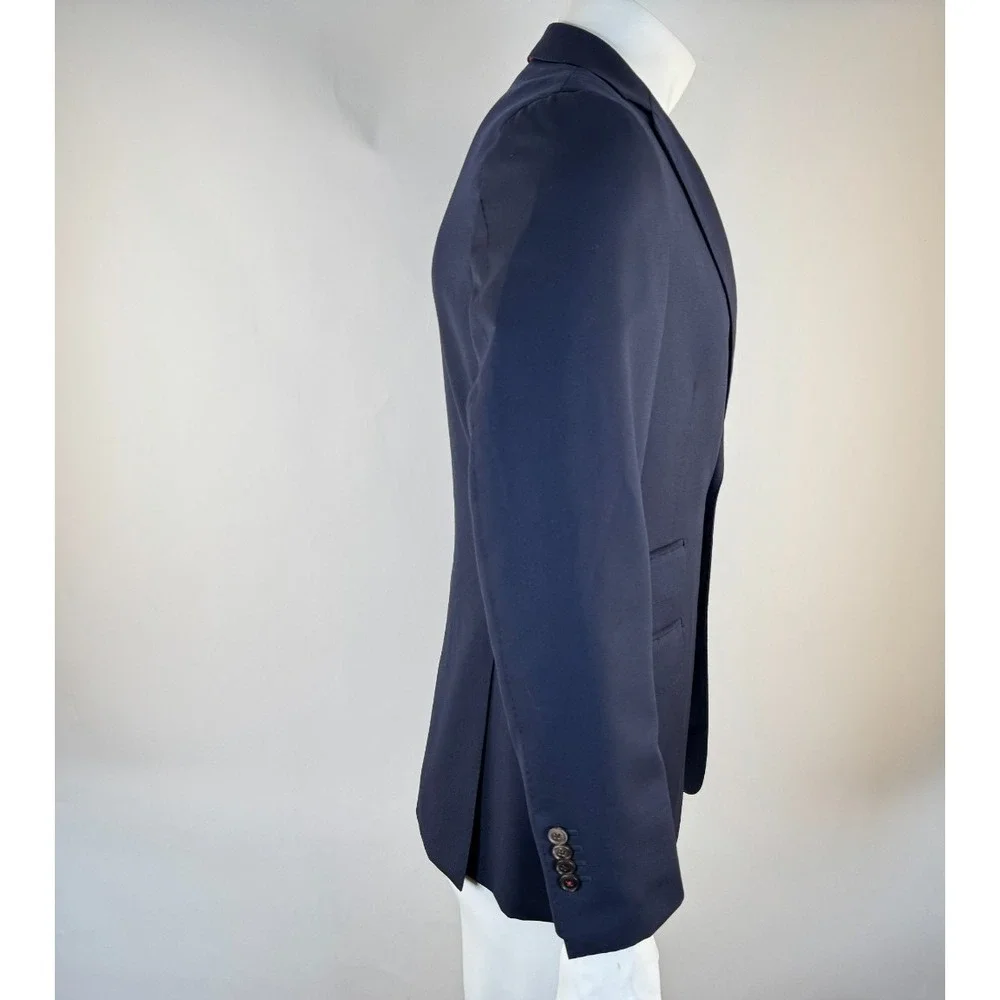 SuitSupply Vitale Barberis Canonico Wool‎ Jacket Mens 38 EUC Double-Vented Navy